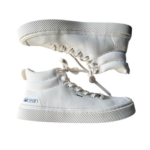 Cariuma 4Ocean Women's Sz 10 Off White Knit High-Top Sneakers Lace Up Casual - Picture 7 of 14